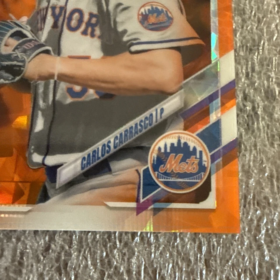 Topps 2021 cromo zafiro Carlos Carrasco naranja/25 Mets #655 Foto 2 de 4