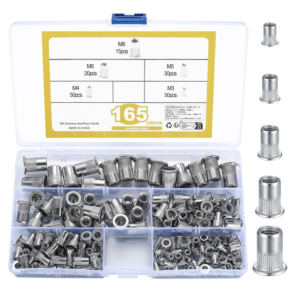 165 Pz Rivetti Filettati, M3 M4 M5 M6 M8 Rivetto Dadi, Dado Rivetto, Nutsert Riv-image