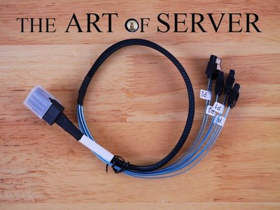 SAS cable SFF-8087 to 4x SATA latching connectors 50cm 19-inches [CBL-E0107L-01]