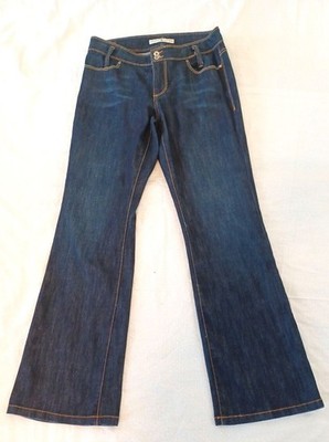 Tommy Hilfiger Women's Sz 6 Boot Cut Pockets Distress Raw Look Dark Blue Jeans