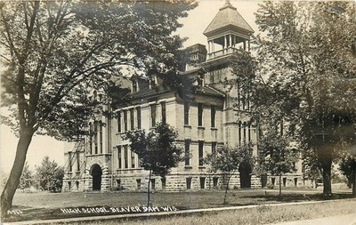 1918 Beaver Dam Wisconsin High School Cook Montgomery RPPC Postcard 26-1127