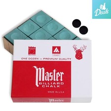 Professional Billiard Chalk Box - 12 Chalks  2 Self-Adhesive Spots, USA Made