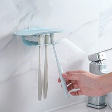 Toothbrush Mount Cup Toothpaste Holder Bathroom Storage Organizer