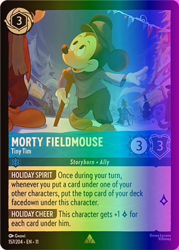 Lorcana Morty Fieldmouse - Tiny Tim (157/246) Ch. 11 Winterspell NM FOIL