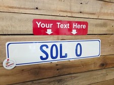 Euro Style White - Blue Tag Bmw European License Plate Any Text Custom