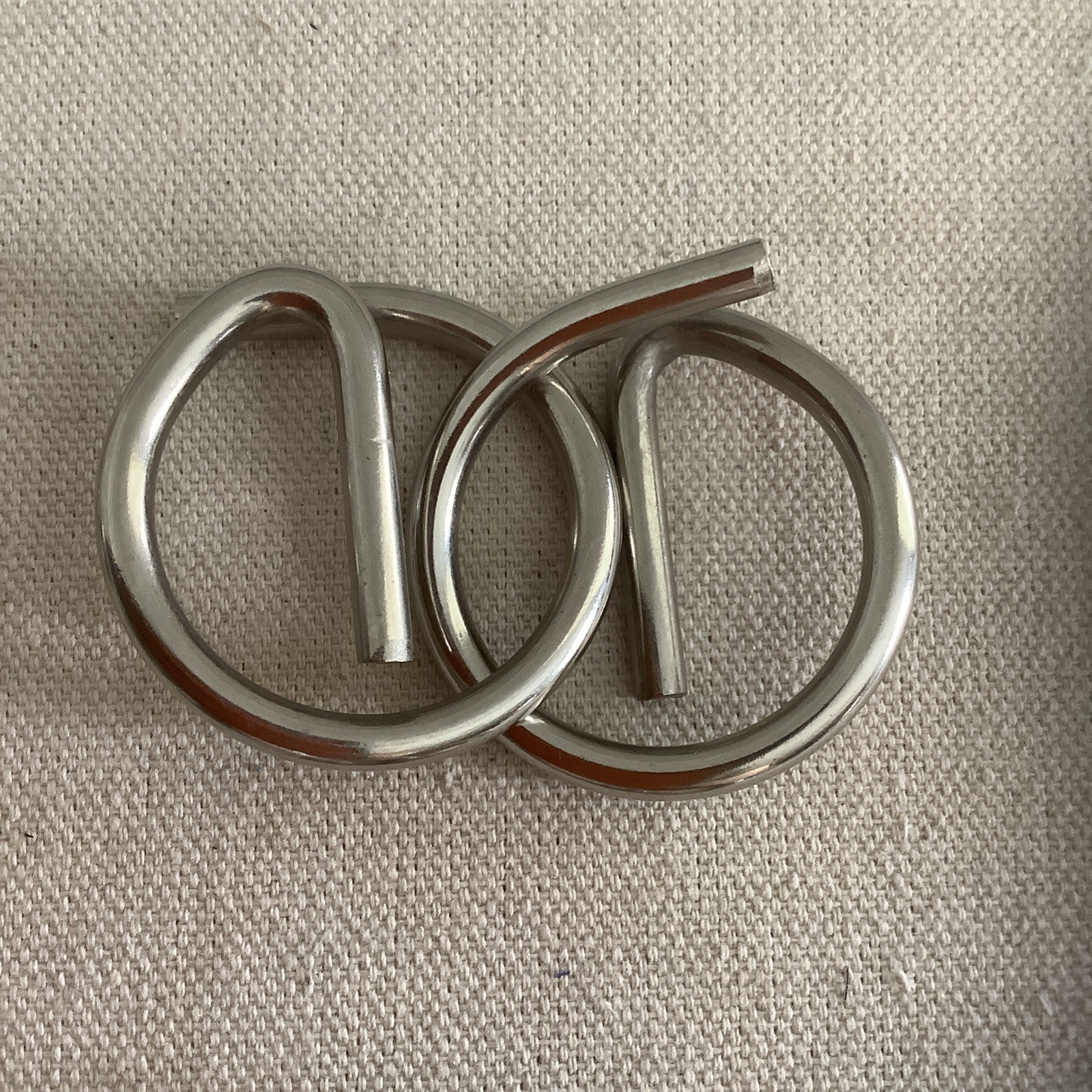 Set Of 5 Stainless Steel Metal Tangled Puzzles Brain Teasers Twisted Wires