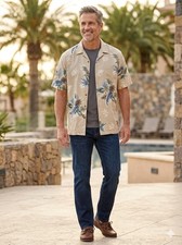 VTG Campia Moda Hawaiian Shirt Mens XL Floral Tropical Palm Leaf Camp Button Up