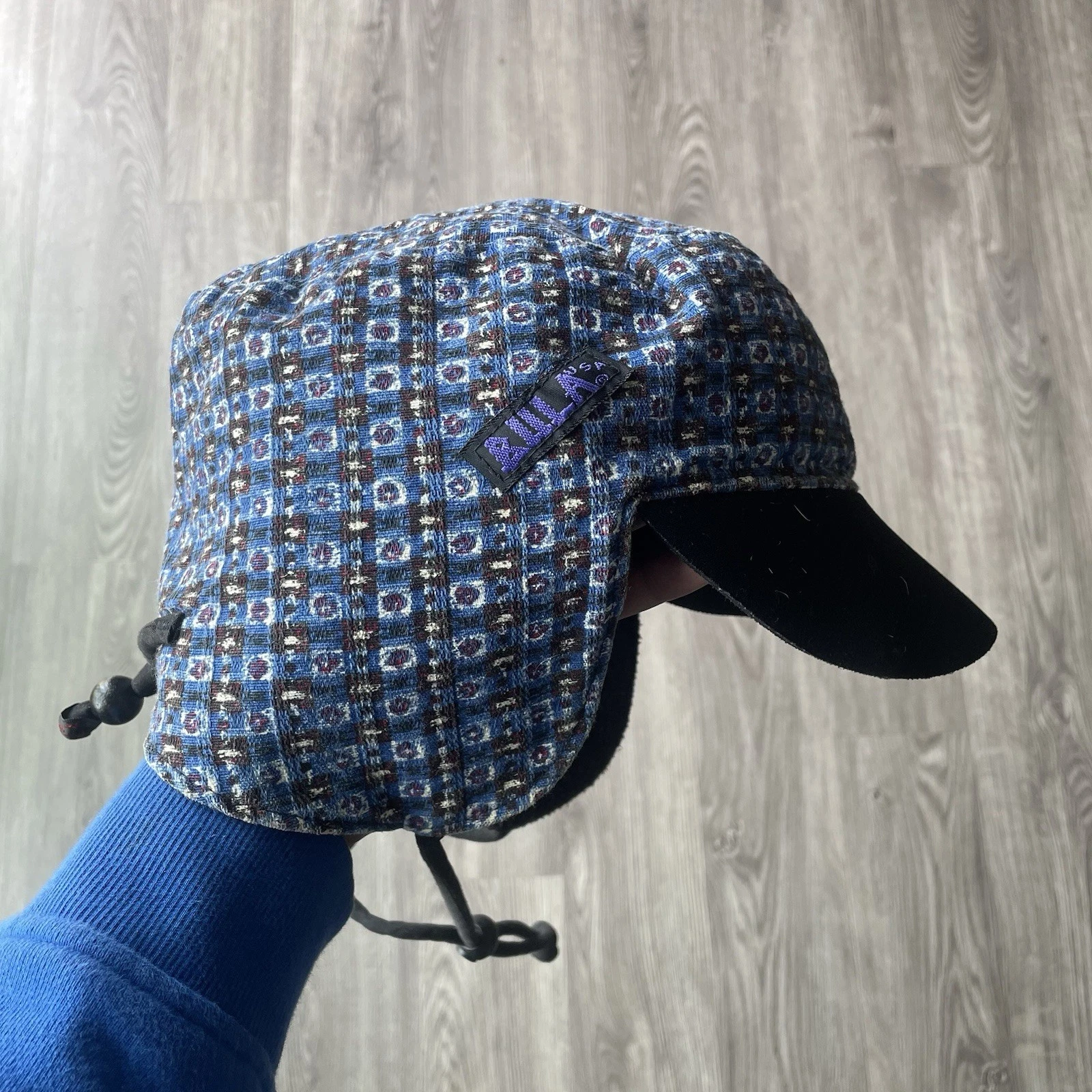 Vintage 80s BULA Canvas Hat Fleece Lined Ear Flaps Trapper Skate USA One Size