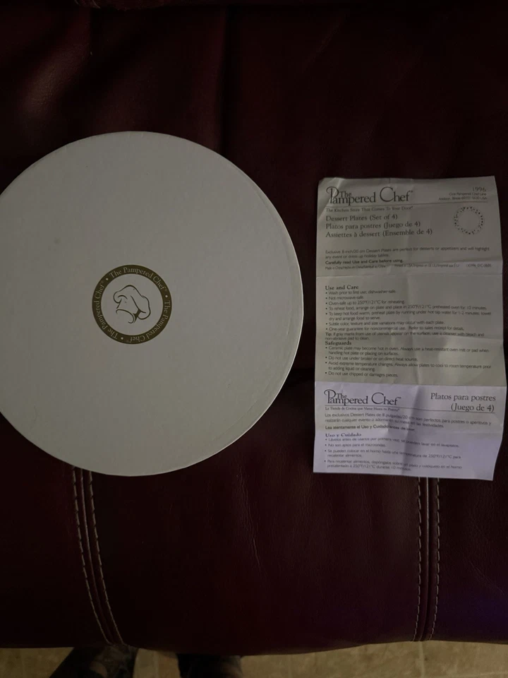 The Pampered Chef Simple Additions 4 Platos de Postre Buen Diseño Estrellas 1996 Nuevo Foto 2 de 4