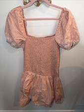 Love Shack Fancy, Smocked Eyelet Mini Dress, Size XS