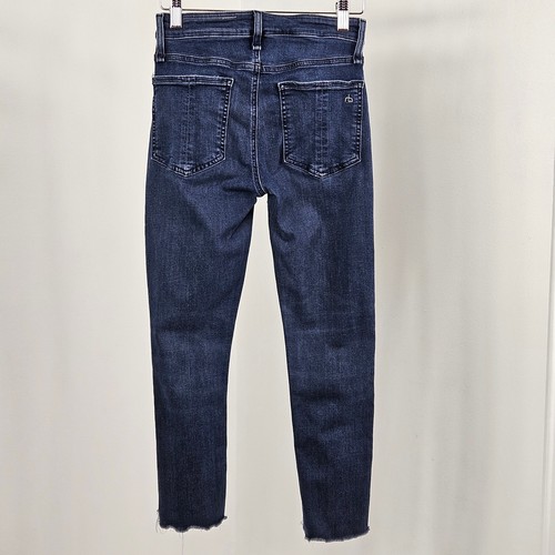 Rag and Bone Cate Mid-Rise Skinny Cropped Blue Denim Jeans Raw Hem | Damen 24 - Bild 3 von 19