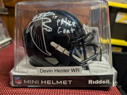 Devin Hester Atlanta Falcons autographed signed mini helmet Coa w/inscrip
