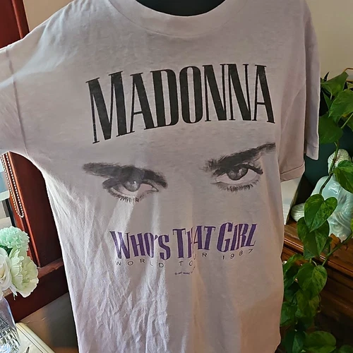 Screen Stars Madonna Who's That Girl World Tour Gray XL 1980s vintage concert t-shirt, vintage, size XL, single stitch, B+ condition