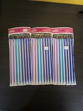  3 Susan Bates Crystalites Acrylic Knitting Needles Set - Sizes 5.0 5.5 6.0 6.5