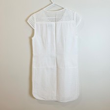 J. Crew White Eyelet Shift Dress M Sleeveless Sheath Mini Summer Casual