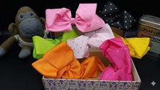 11 Stck. handgefertigte JoJo Stil Haarschleifen Set riesiges Ripsband Strass Krokodilklemme