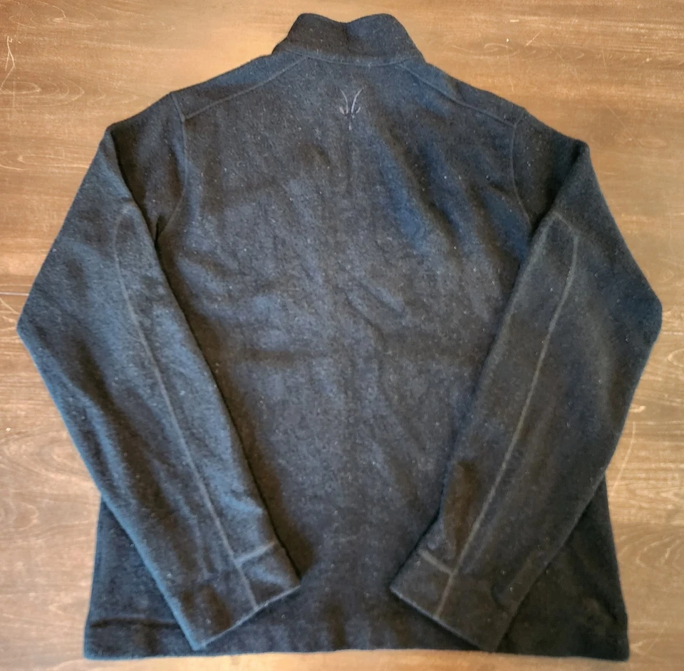 Ibex 男式 Shak 夹克全拉链 Zque 美利奴羊毛黑色 XL 码 — 第 2/4 张图片