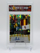 2021 Panini Legacy Futures Amon-Ra St. Brown Patch Auto 5/10 Gold Cracked Ice