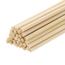 120 Pcs 3/25 x 8 Inch Round Wooden Dowel Rods Natural Color