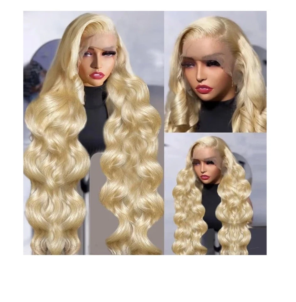 Peruca frontal de renda 30 polegadas 613 cabelo humano 13X6 onda corporal perucas loiras cabelo humano 2... - Imagem 3 de 4
