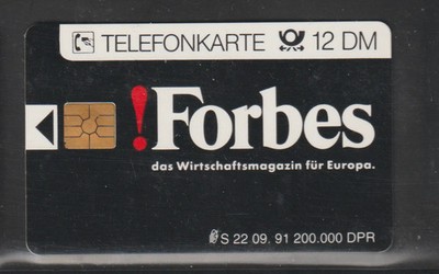 Telefonkarte S 22/91 ** Michel S 32 FORBES 40 Einheiten volle Tk aus 1991