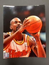 STACY AUGMON SIGNED 8x10 PHOTO ATLANTA HAWKS UNLV BASKETBALL AUTO COA