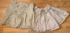 Lot of 2 Girls Tan School Uniform Skirts Skorts Children's Place Justice - S 6-7