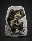 FTB 3D Colorized Bass 1 oz .999 Fine Silver Art Bar Limited Mintage