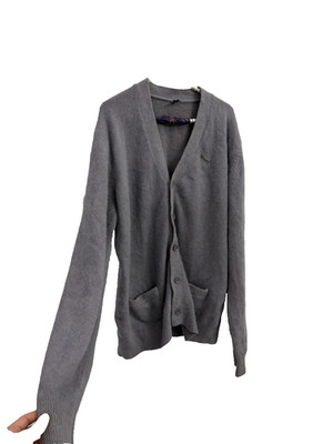 Stampd  XL Gray Men s Wool/Mohair Blend Fuzzy Cardigan Sweater