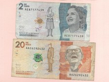 COLOMBIA - 20000, 20 mil pesos 2015. 2000p 2016 - F