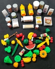 Lot Barbie Kitchen Food Accessories Bread Milk Can Soda Meat Vegetables Fruit