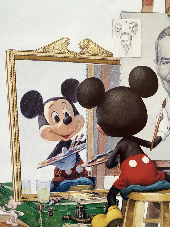 Póster Autorretrato Mickey Mouse 24" x 36" El Arte de Disney Tubo Original Foto 4 de 4