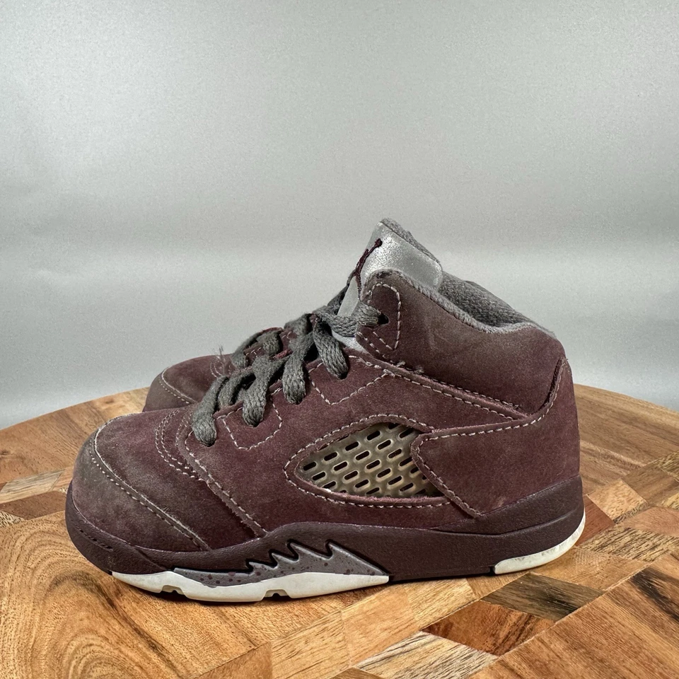 Air Jordan 5 Retro 2023 TD Borgoña Niño Pequeño Bebé Talla 7C Zapatos FN4238-600 Nike Foto 3 de 4