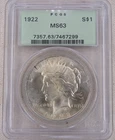 1922 Peace Silver Dollar PCGS MS 63 US Mint $1 Coin Philadelphia Mint
