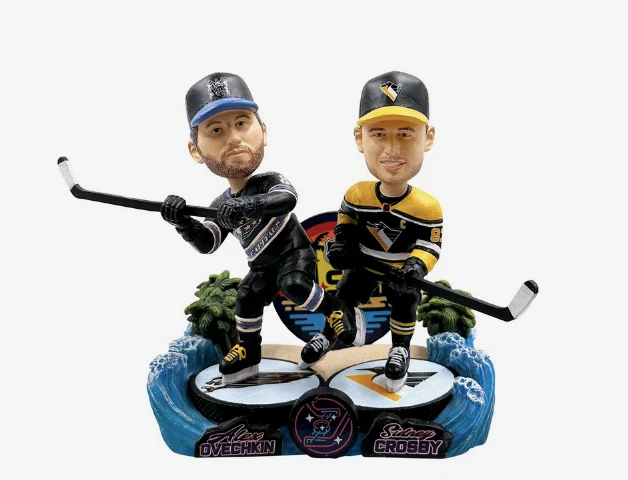 Bobblehead doble Alex Ovechkin & Sidney Crosby Capitals & Penguins All-Star Skill Foto 4 de 4