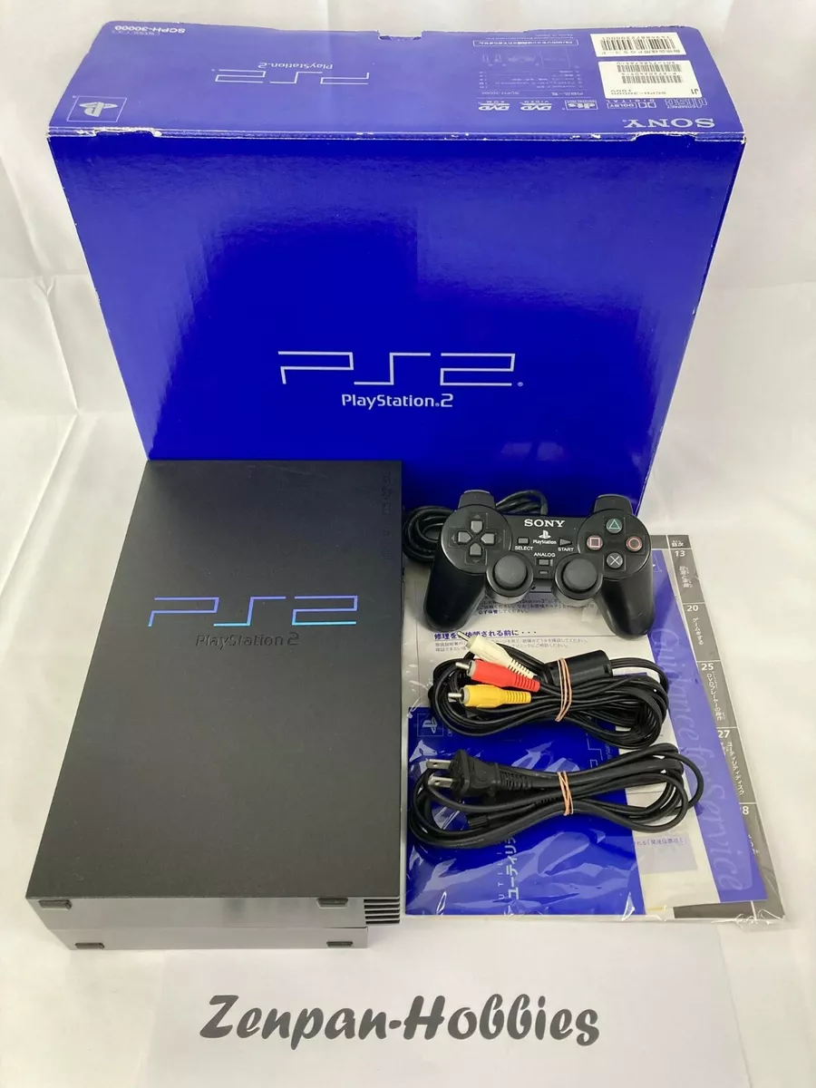 Sony PlayStation 2 PS2 SCPH-30000 Black Game Console Box Japanese