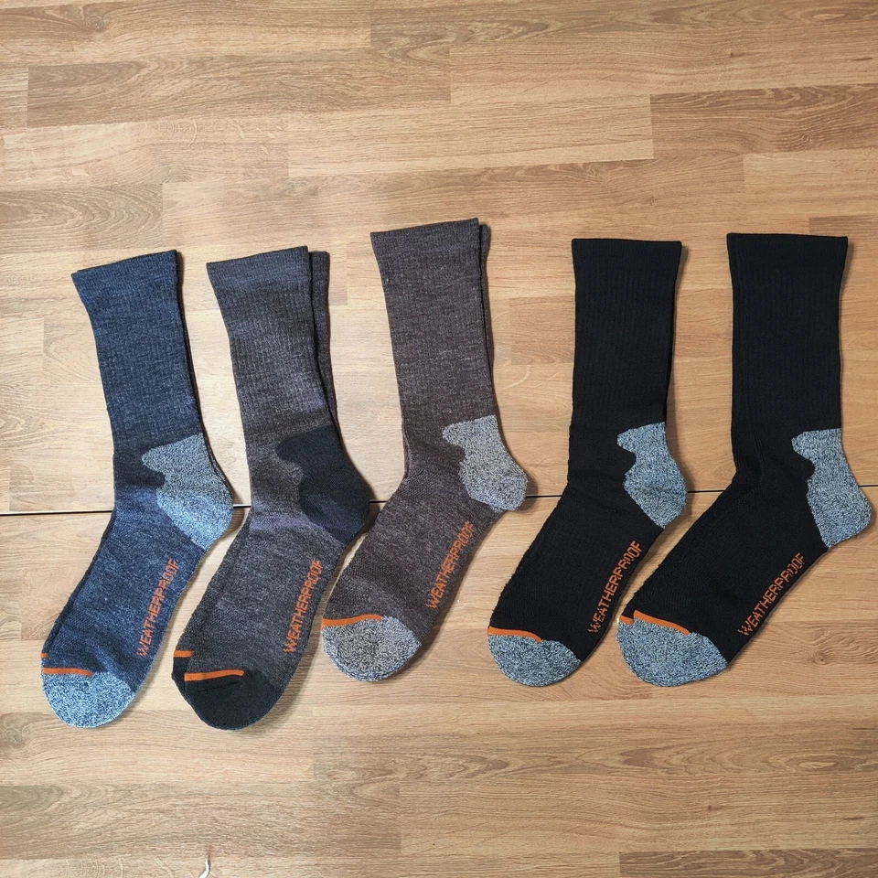 Calcetín impermeable vintage para hombre 6-12 mezcla de lana al aire libre multicolor 5 pares Foto 2 de 4