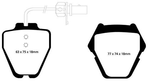 Kit de discos y pastillas de freno delanteros EBC para VW Phaeton 3.2 240 2002-2008 - Imagen 2 de 2