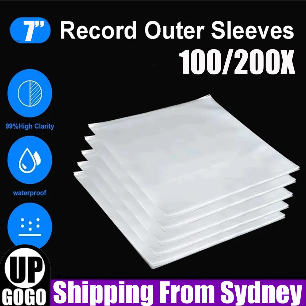 100/200X Record Sleeves Outer Plastic Record Cover Sleeve For Vinyl 7IN Album