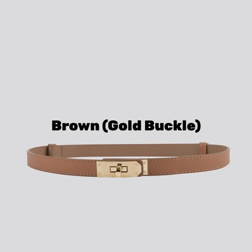 Women's Real Leather Belt Gold Silver Buckle Dresses Coats Waistband ...