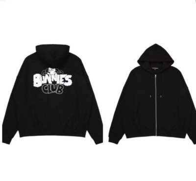 トップス NEWJEANS BUNNIES CLUB HOODIE (Black) NewJeans Bunnies Club 2023 Hoodie Black M size weverse