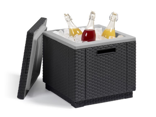 Refroidisseur de boissons Keter boîte réfrigérée Nox réfrigéré 24h froid aspect rotin Ice Cube refroidisseur - Photo 1/4