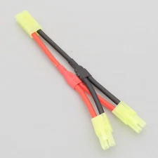 Parallel Wire Mini Tamiya 1 Female to 2 Male Y cable 14AWG 5CM+5CM Adapter
