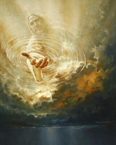 Yongsung Kim CALLING Canvas Art Print Jesus Reaching His Hand Through ...