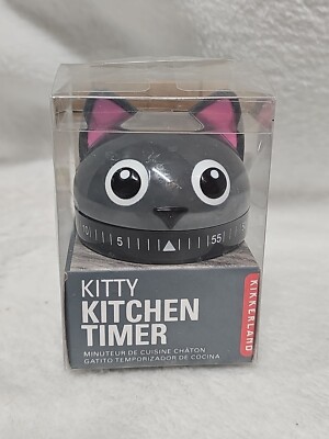 Alarm Kikkerland Kitty Cat Kitchen Timer 60 Min Cooking Count Down Clock Alarm