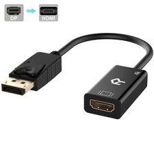 Rankie DisplayPort (DP) to HDMI Adapter, 4K Resolution Ready Converter