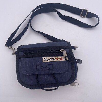 Mudd Vintage Y2K 90s Blue Mini Crossbody Cosmetic Organizer Purse Bag