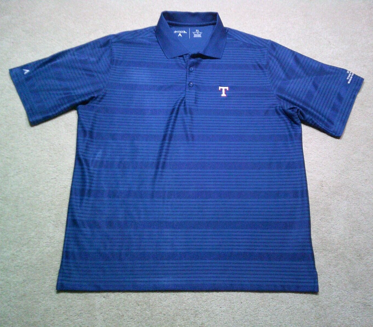 Texas Rangers Polo Shirt Mens XL Extra Large Blue Antigua Season