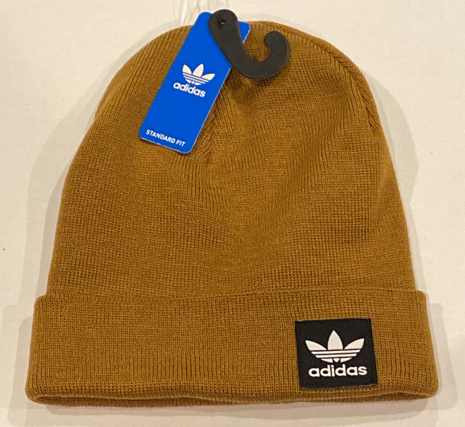 Adidas Trefoil Mens Knit Hat Groove Beanie Watchman Cap OSFM Wheat 3 Stripes thumbnail 3