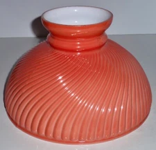 KEROSENE OIL PARLOR 10" Salman Pink Cased Swirl STUDENT LAMP SHADE